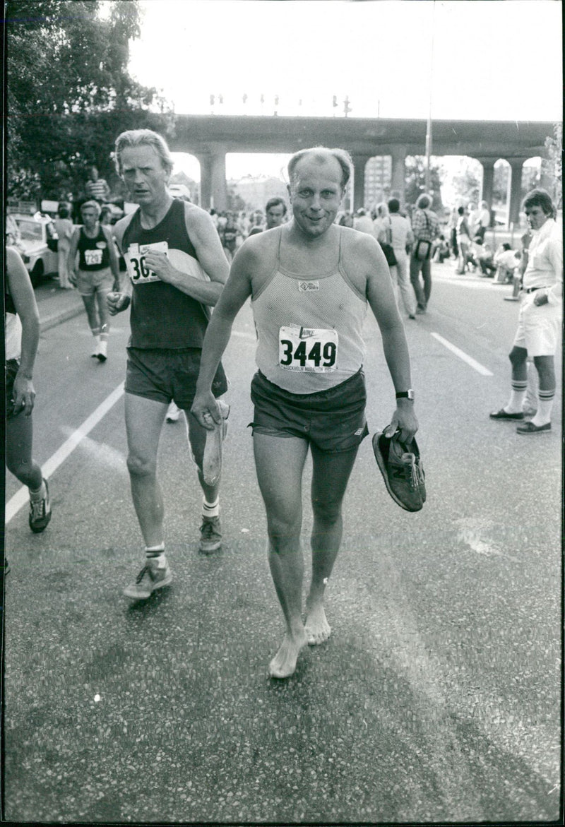 Stockholm Marathon 1981. Ole Worm från Danmark - Vintage Photograph