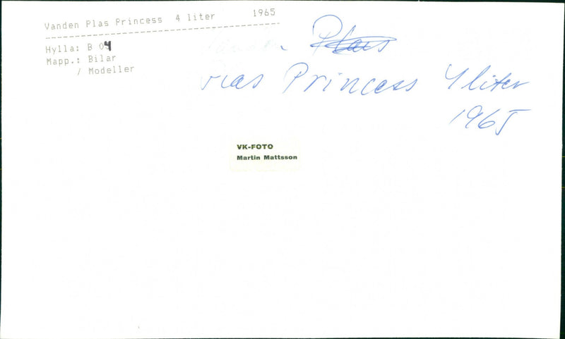 Vanden Plas Princess 1965 - Vintage Photograph
