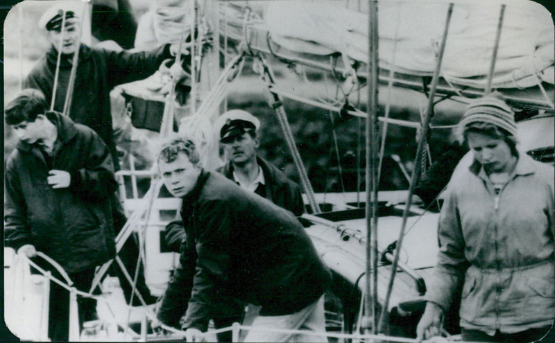 Crown Prince Carl Gustaf sailed with Prince Charles, Prince Philip and Princess Anne on the yacht Bloodhound - Vintage Photograph