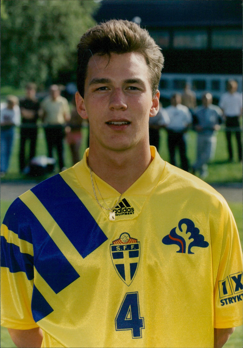 Patrik Andersson, the Swedish national football team - Vintage Photograph