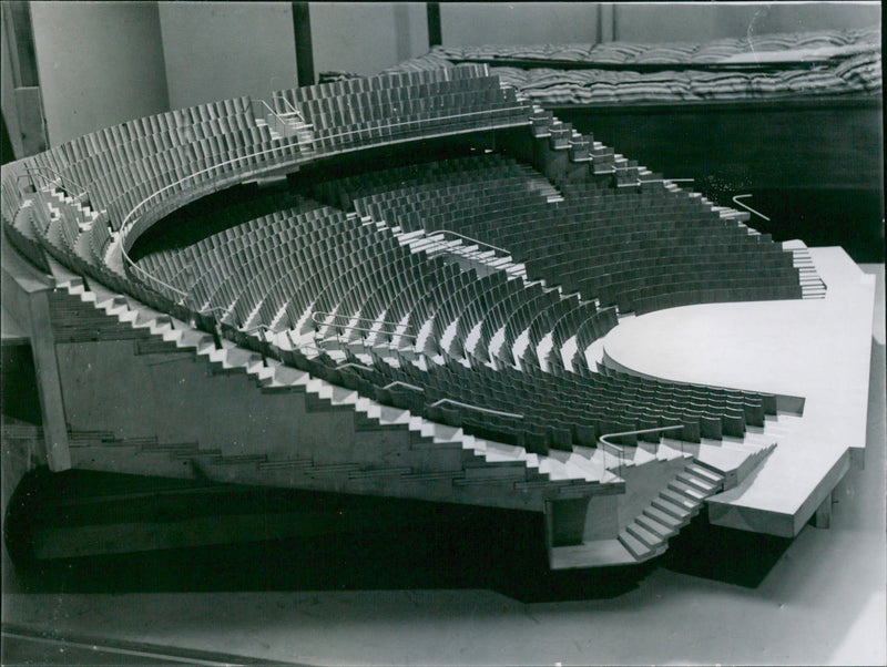 A model of the salon in Malmö City Theater is on display at the Danish Art Industry Review in the National Museum - Vintage Photograph