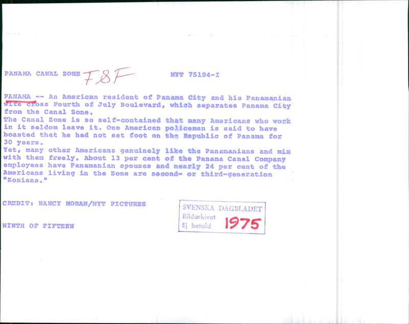 A native of Panama and her American husband - Vintage Photograph