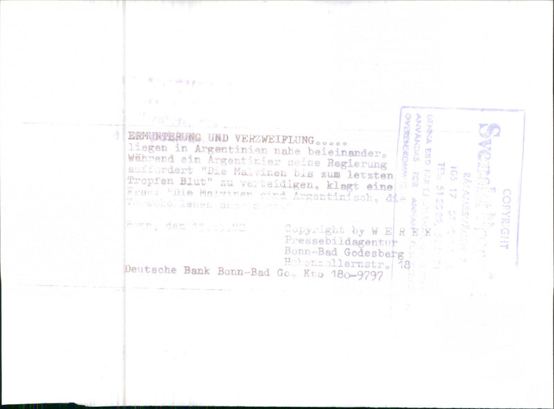 K.R.I.S Falklandskriget - Vintage Photograph