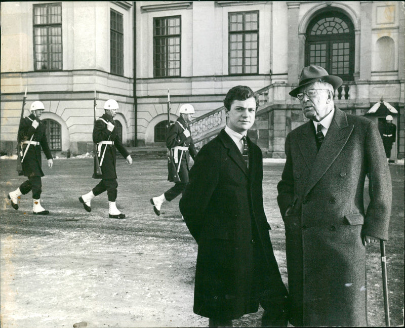 Crown Prince Carl Gustaf and King Gustaf Adolf - Vintage Photograph