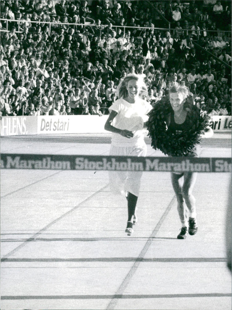 Jukka Toivola, the winner of the Stockholm Marathon 1979 - Vintage Photograph