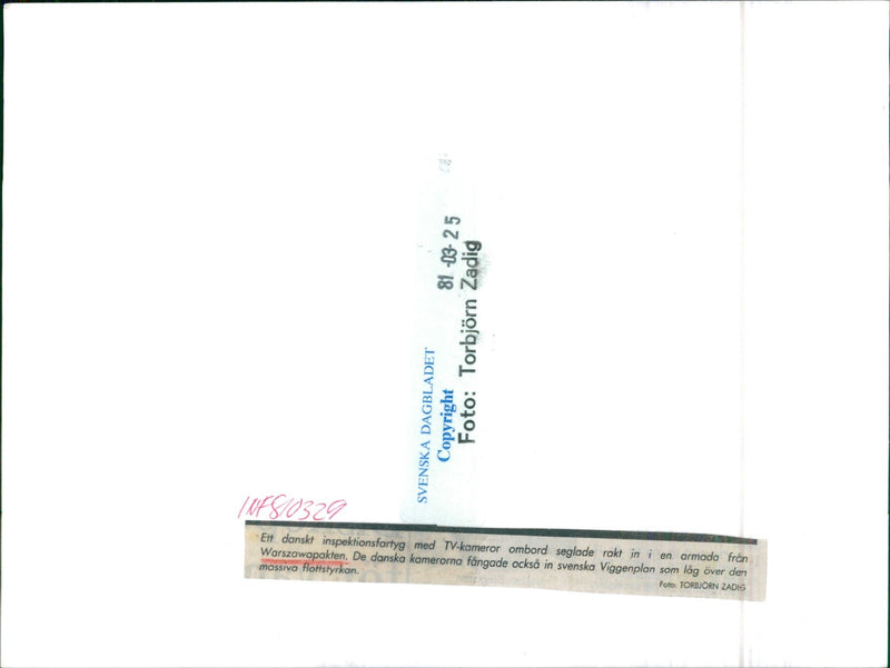 Armada from the Warsaw Pact filmed by a Danish inspection ship - Vintage Photograph