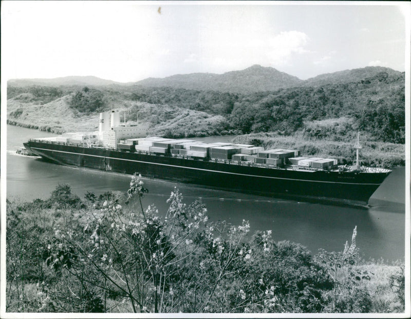 MS Skandia in the Panama Canal 1972 - Vintage Photograph