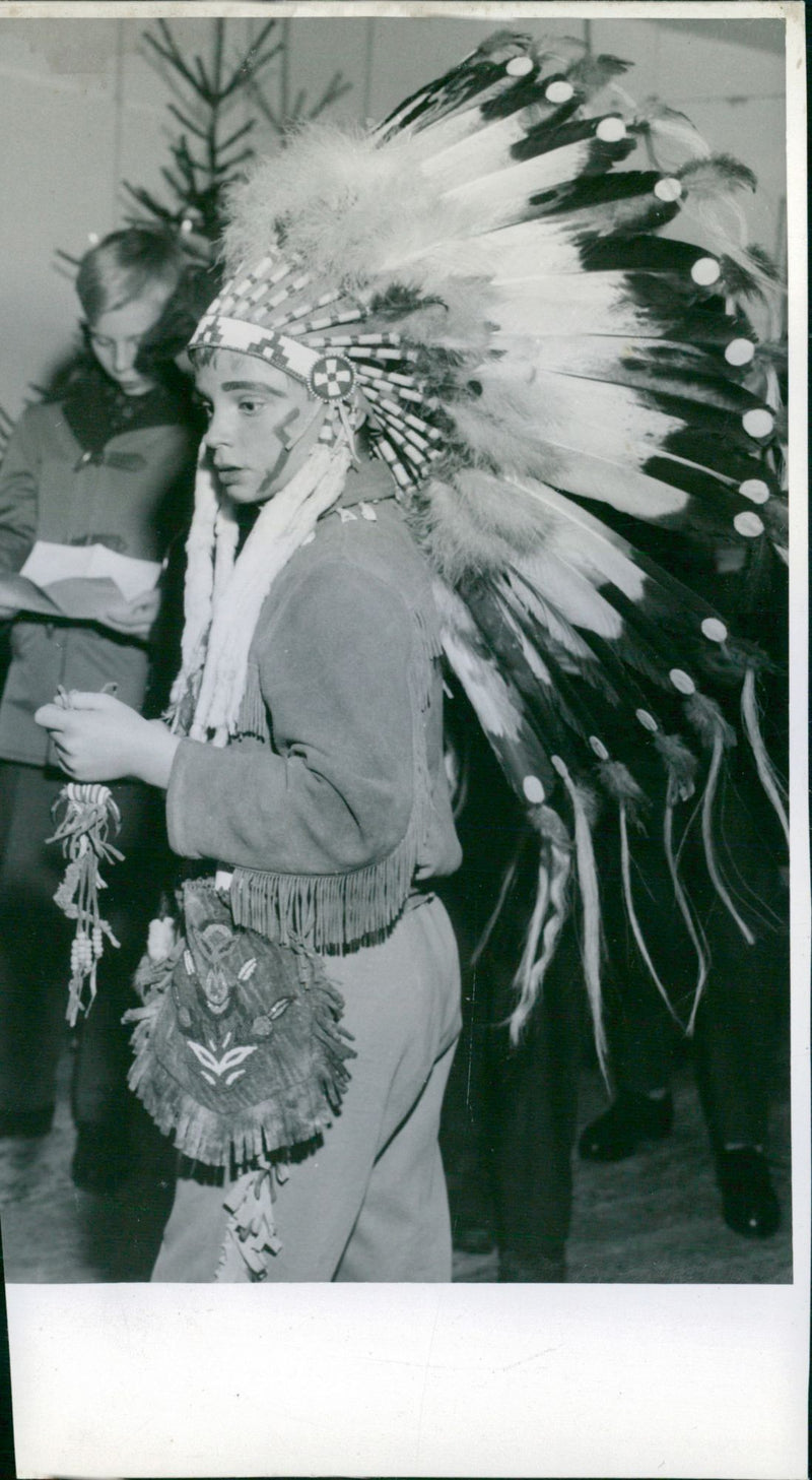 Crown Prince Carl Gustaf dressed as an Indian - Vintage Photograph