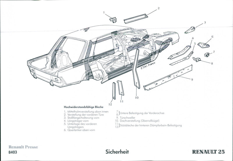 Renault 25 Body Parts - Vintage Photograph