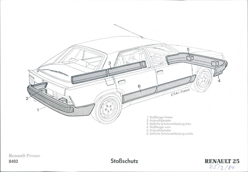 Renault 25 Body Parts - Vintage Photograph