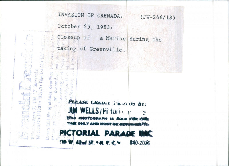 Amerikansk soldat i Greenville, Grenada - Vintage Photograph