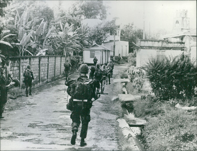 Amerikanska soldater i Grenada - Vintage Photograph