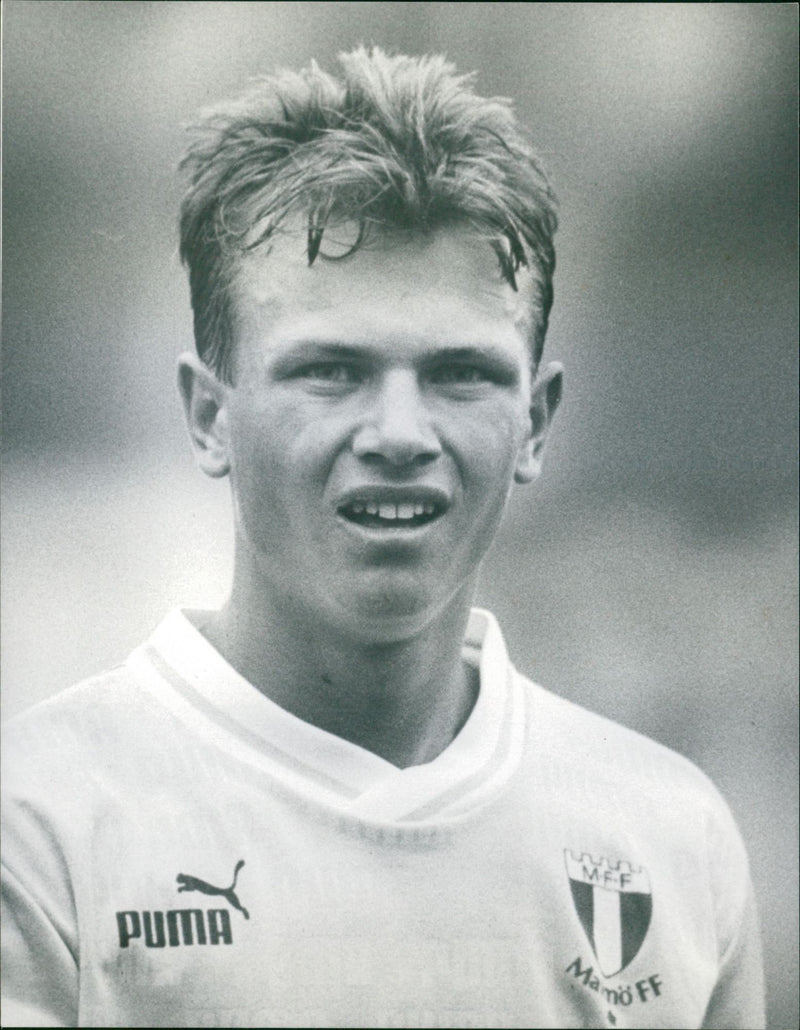 Football: Patrik Andersson, Malmö FF - Vintage Photograph