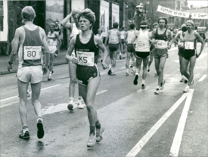 Stockholm Marathon 1984. Annichen Kringstad - Vintage Photograph