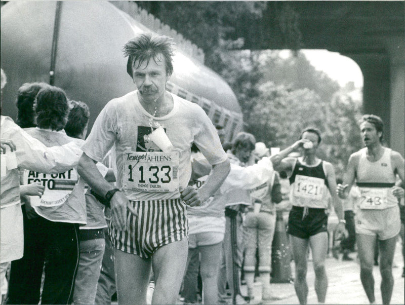 Stockholm Marathon 1984. Thomas Ekblom från Enköping - Vintage Photograph