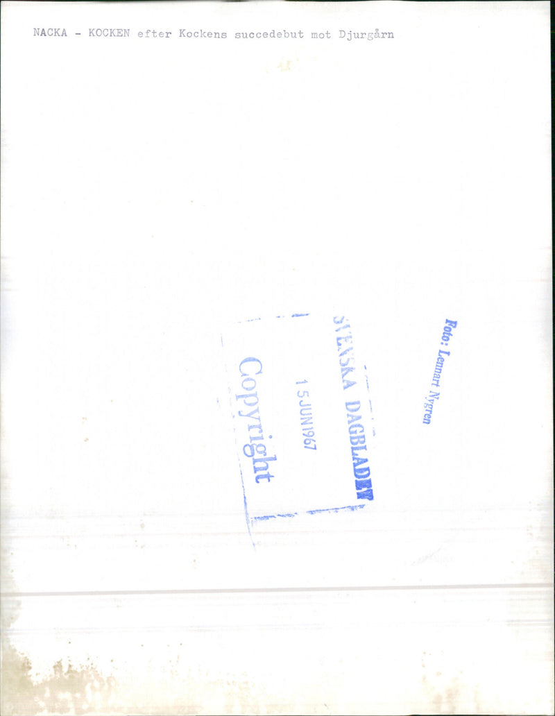 Nacka and the Chef after the Chef's success debut against Djurgården - Vintage Photograph