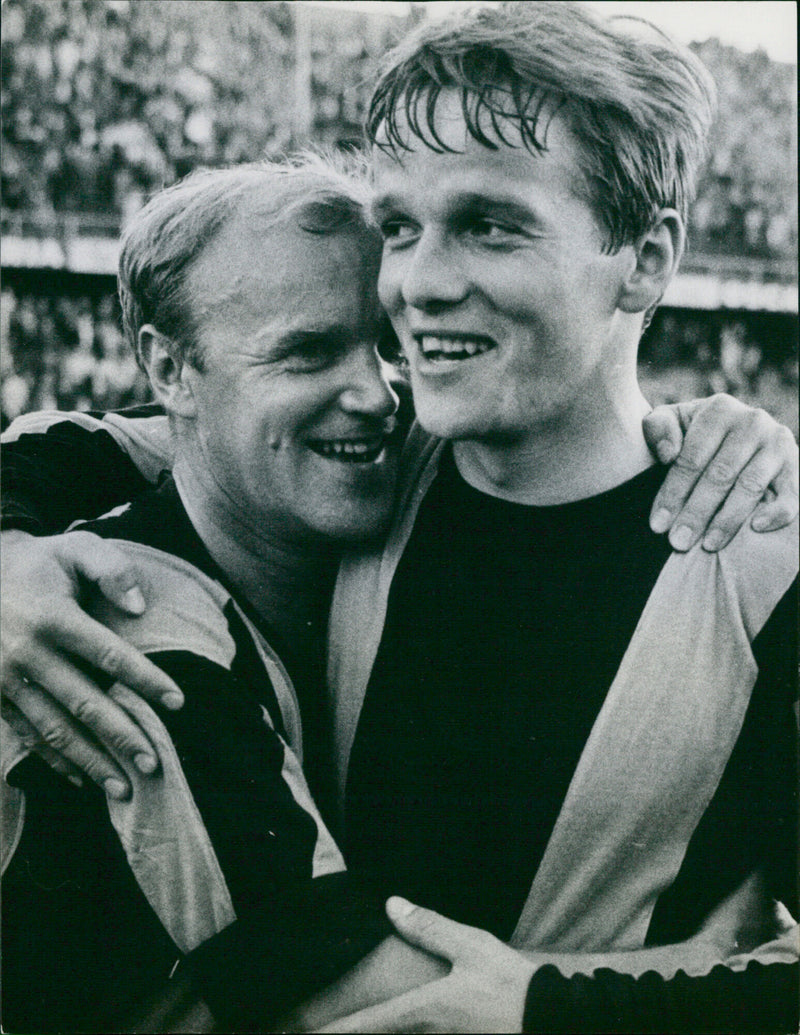 Nacka and the Chef after the Chef's success debut against Djurgården - Vintage Photograph