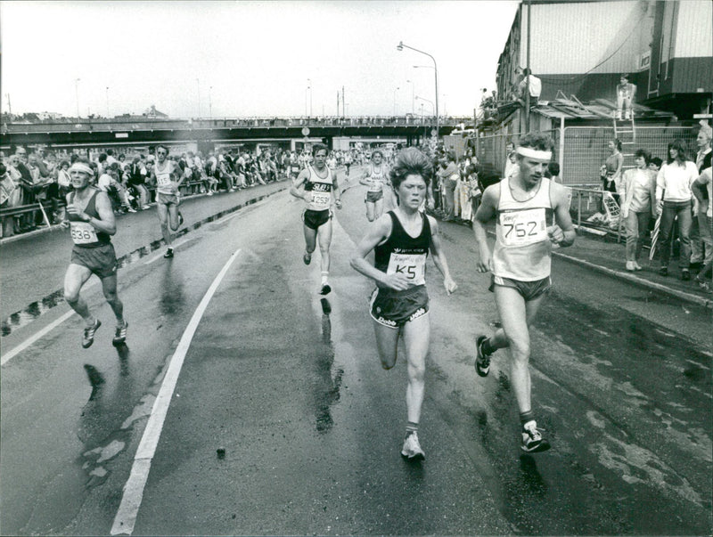 Stockholm Marathon 1984. Annichen Kringstad - Vintage Photograph