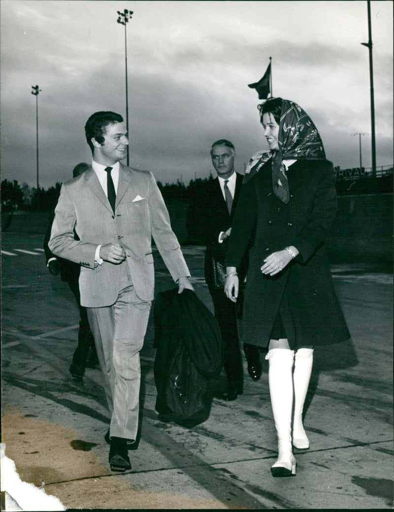 Crown Prince Carl Gustaf at Arlanda - Vintage Photograph