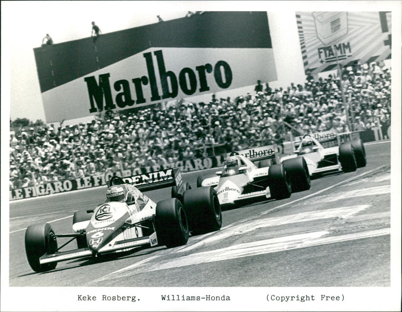 Keke Rosberg. Williams Honda - Vintage Photograph