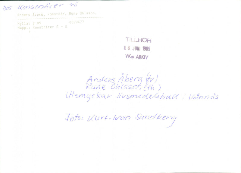 1989 OHLSSON ILTSMYCKAR ARCHIVE CONSTNARER JUNE ABERG HUDHAL PHOTO ROTH - Vintage Photograph