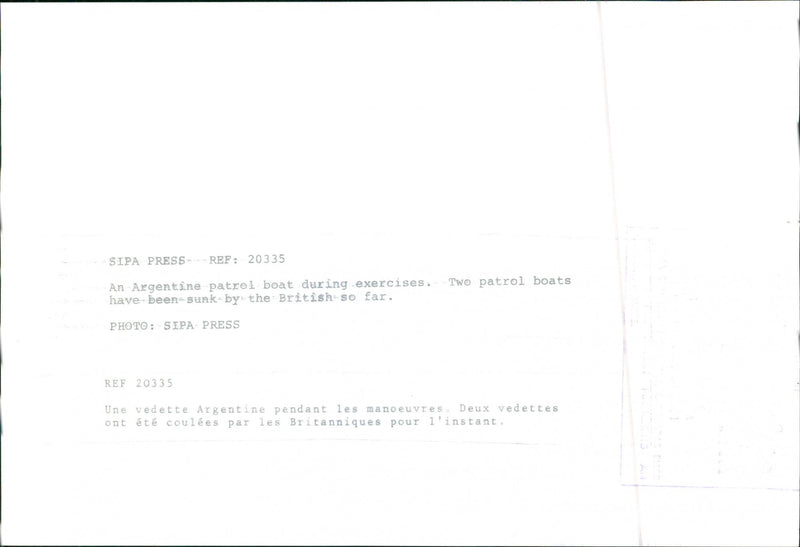 K.R.I.S Falklandskriget - Vintage Photograph