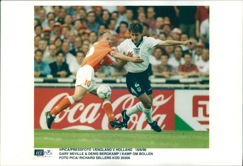 Gary Neville & Denis Bergkamp - Vintage Photograph