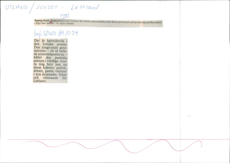 OLABVAKAR LEADING THINGS POETIC KNUTS THEIR ASCALENDAR JANIS VOLUMES POETRY - Vintage Photograph