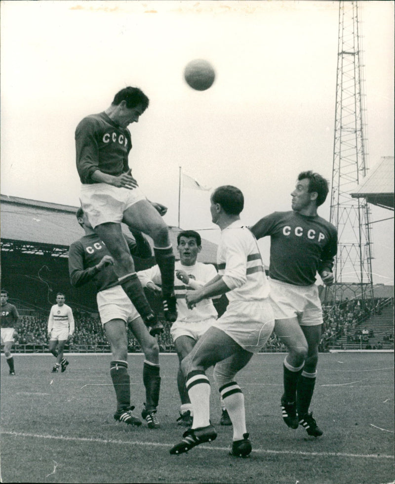 Soccer World Cup 1966. Russia - Hungary match in Roker Park - Vintage Photograph