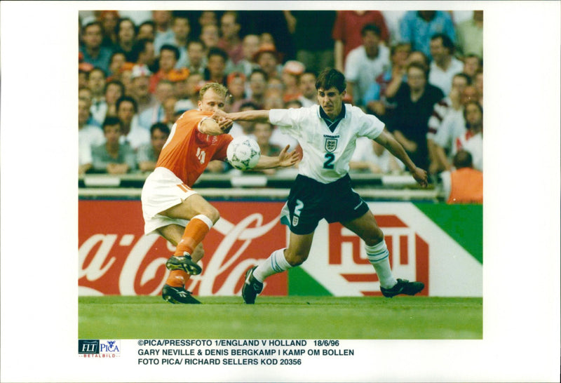 Gary Neville & Denis Bergkamp - Vintage Photograph