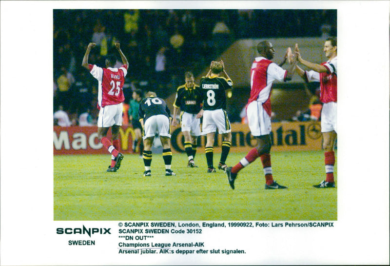 Champions League - Arsenal v AIK - Vintage Photograph