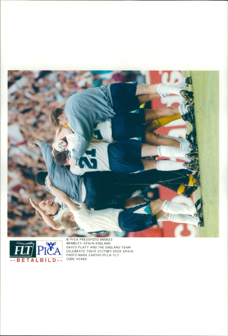 England celebrates the win against Spain - Vintage Photograph