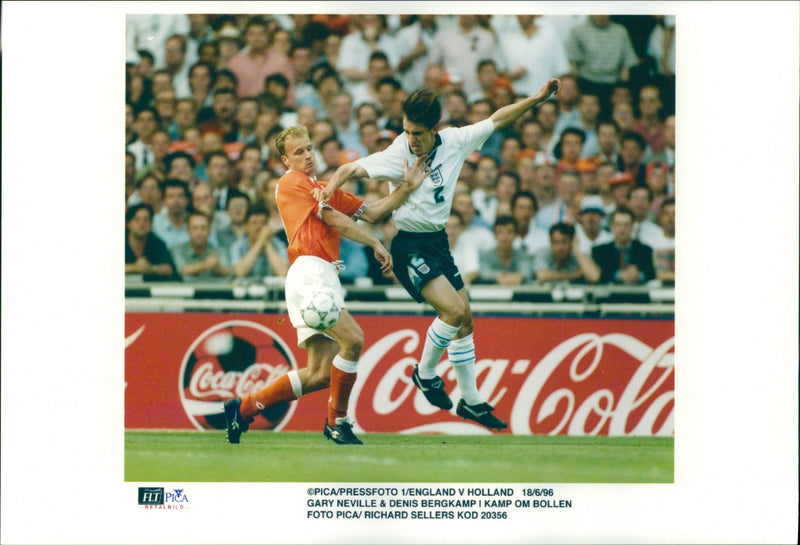 Gary Neville & Denis Bergkamp - Vintage Photograph