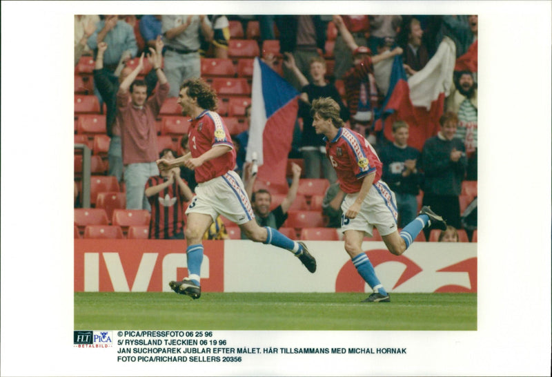 Jan Suchoparek cheers for goal - Vintage Photograph