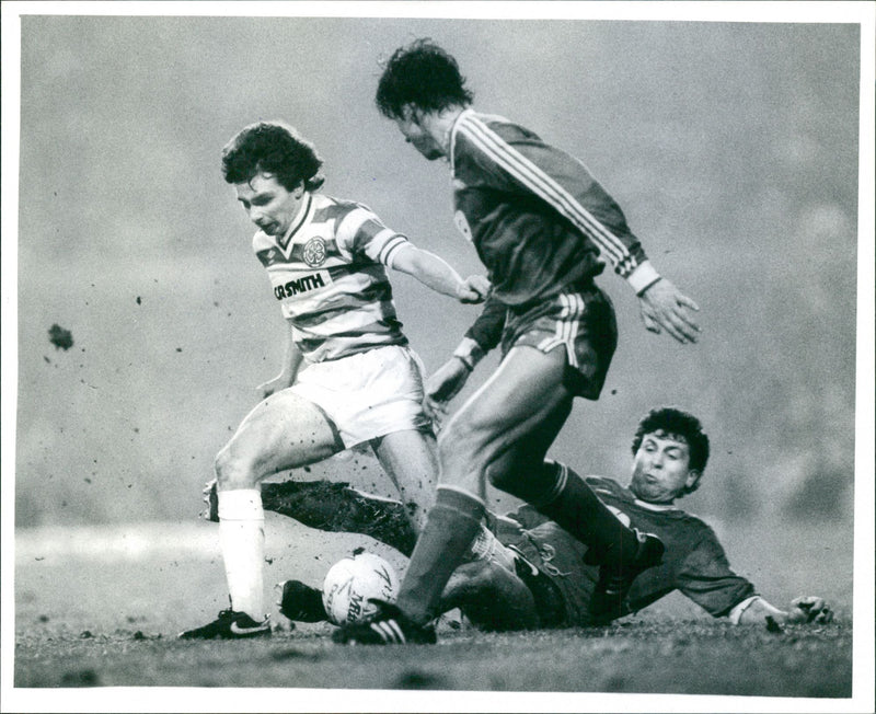 Football match, Celtic in match against Rapid Vienna - Vintage Photograph