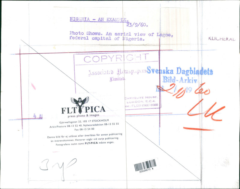 Ett flygperspektiv på den nigeriska staden Lagos - Vintage Photograph