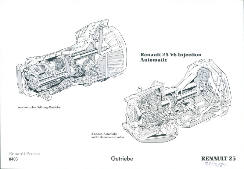 Renault 25 Transmissions - Vintage Photograph