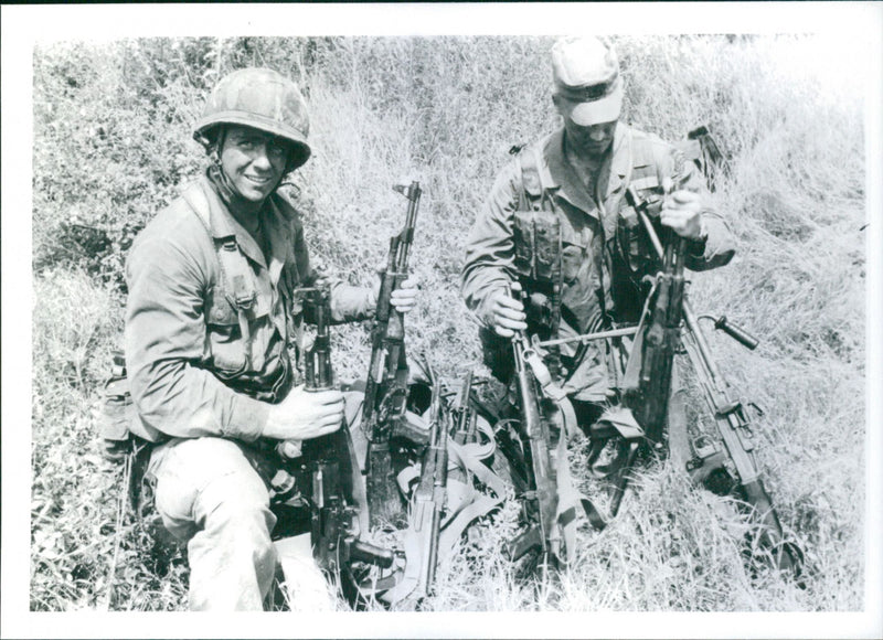 Amerikanska soldater i Grenada - Vintage Photograph