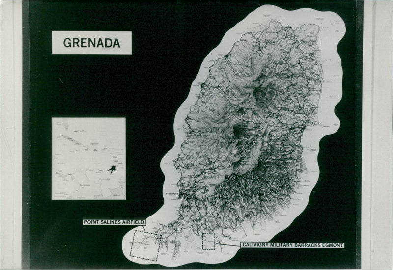 Karta Grenada - Vintage Photograph