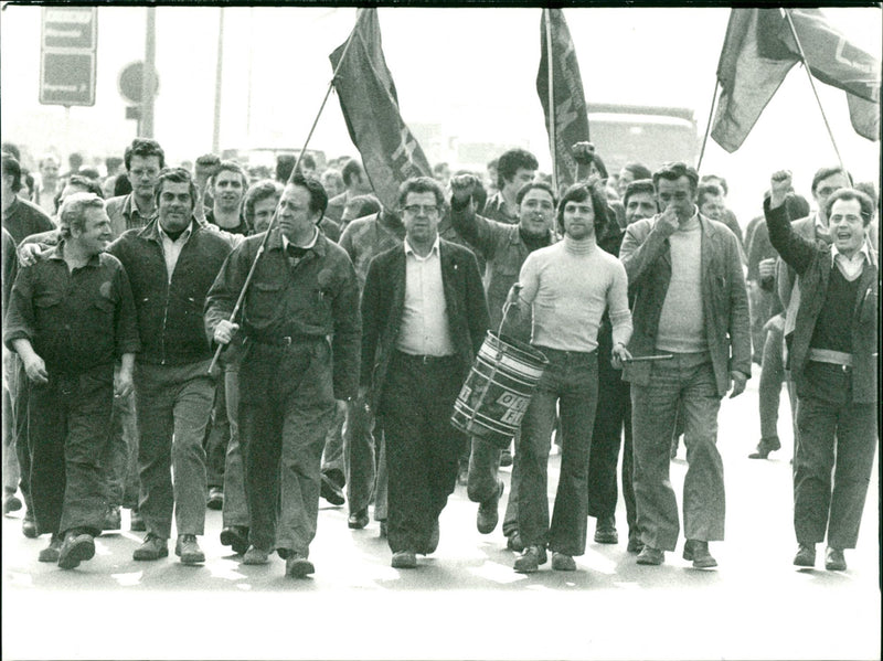 Solidarity strike at Fiat - Vintage Photograph