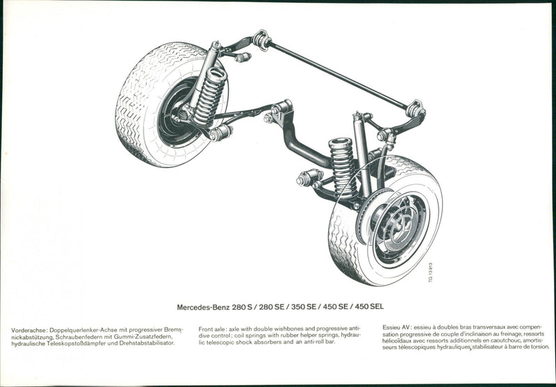 Mercedes Benz 280 S/280 SE/ 350 SE/ 450 SE/ 450 SEL - Vintage Photograph