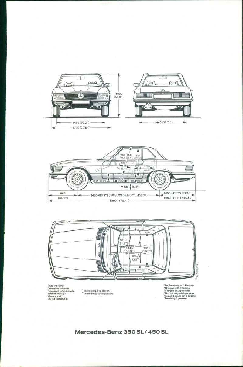 Mercedes Benz 350 SL / 450 SL - Vintage Photograph