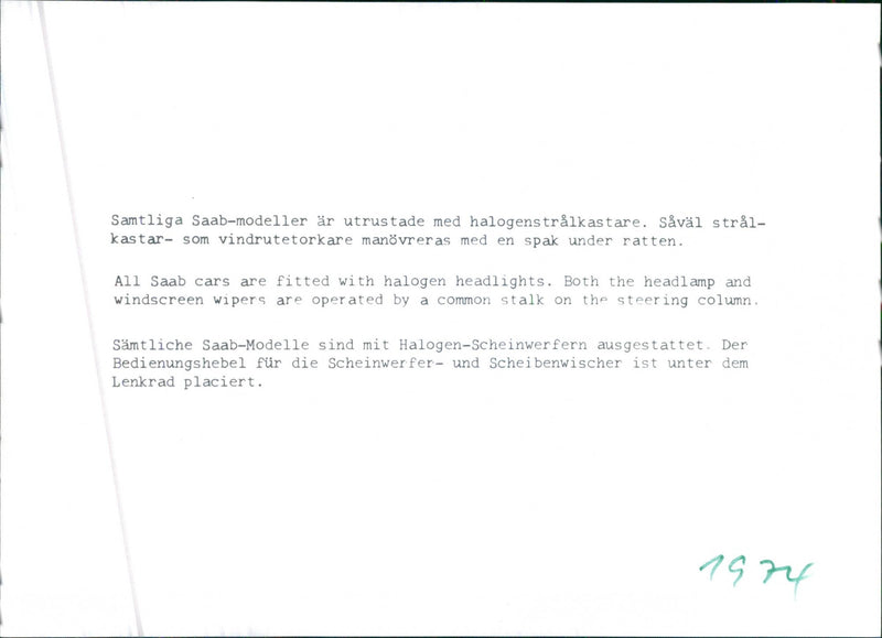 Saab 99 1974 - Vintage Photograph