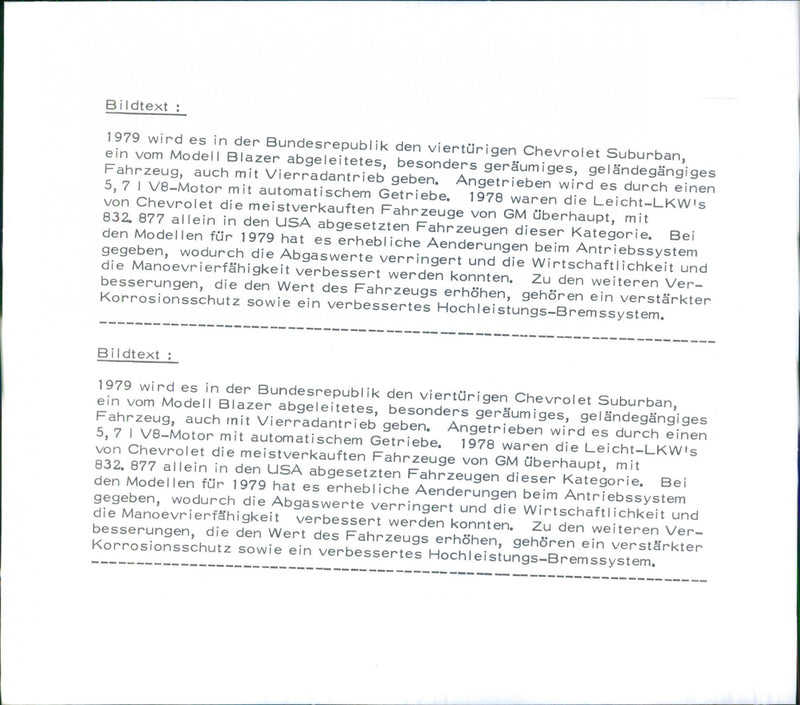 1979 Chevrolet Suburban - Vintage Photograph