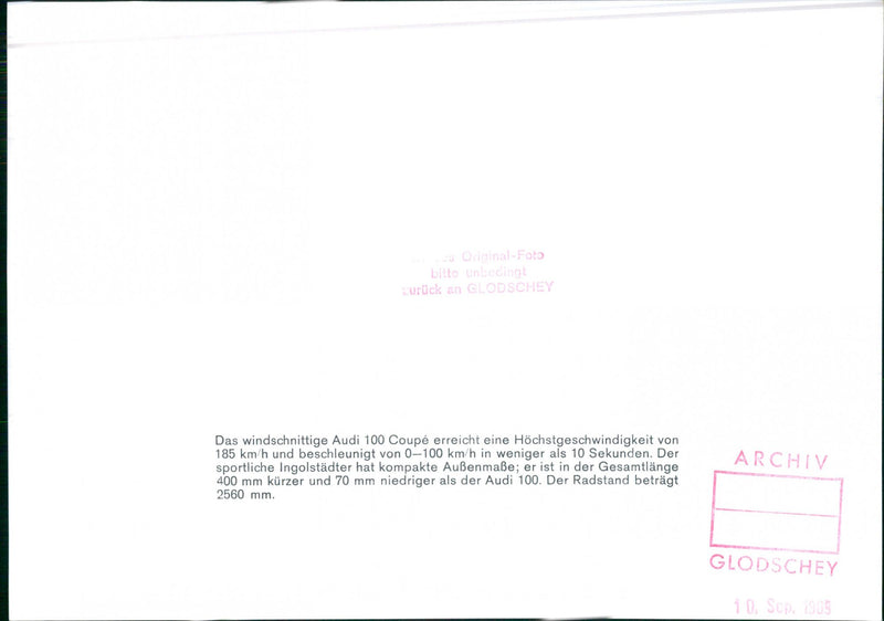 1969 Audi 100 Coupe - Vintage Photograph