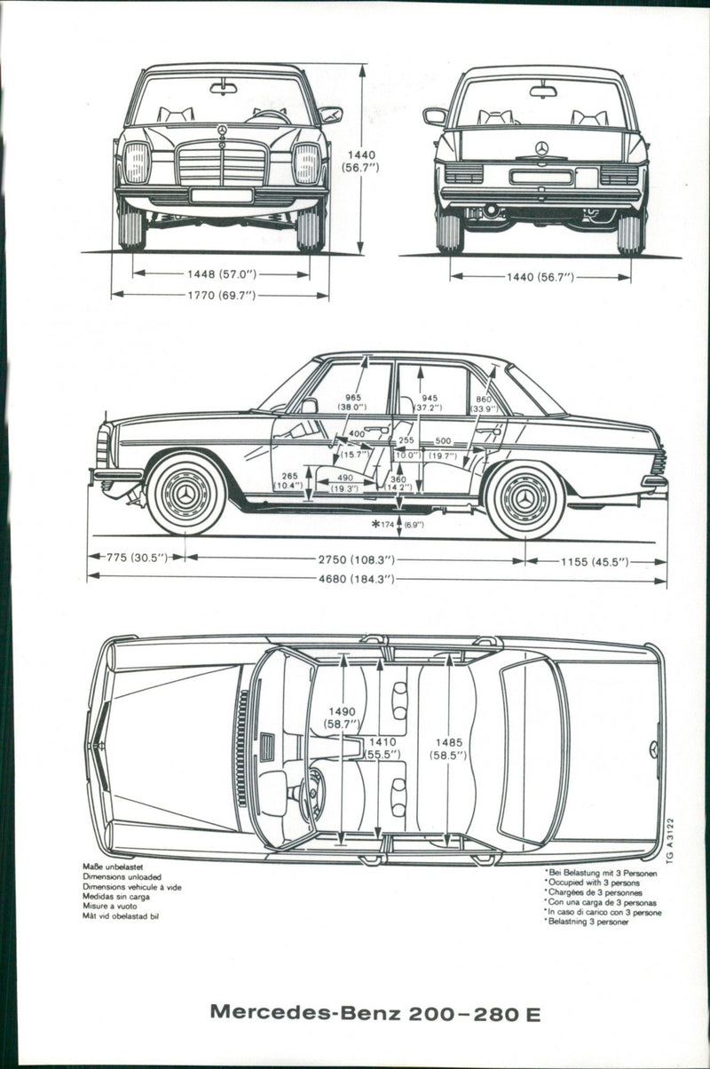 1973 Mercedes-Benz 200-280 E - Vintage Photograph