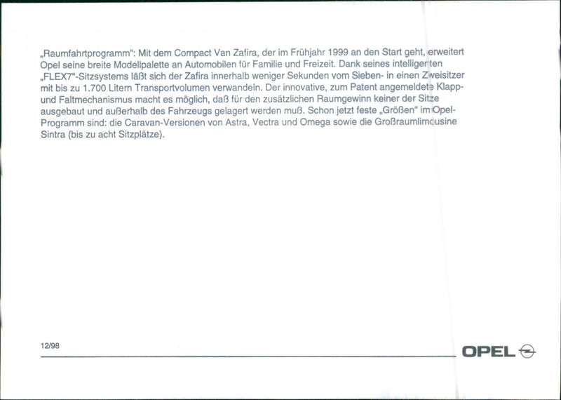 Opel Zafira - Vintage Photograph