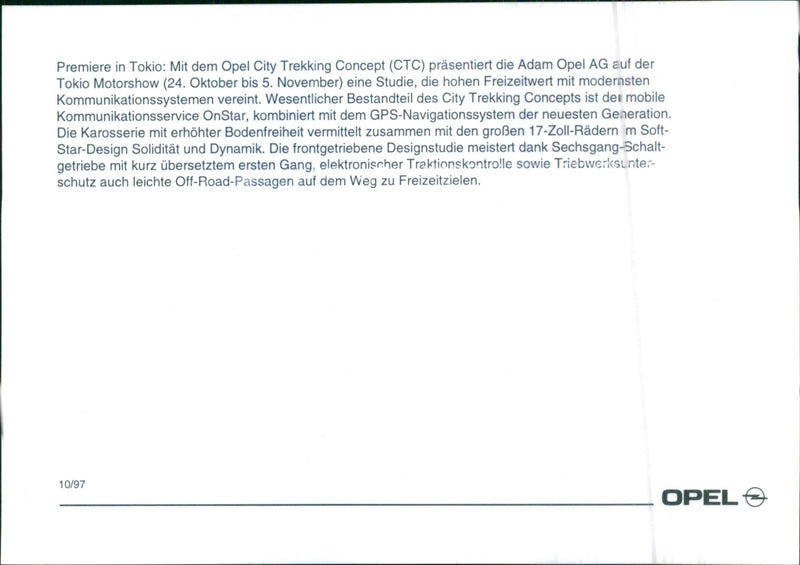 Opel City Trekking Concept - Vintage Photograph