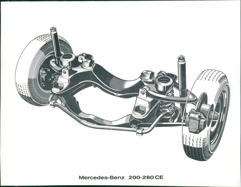 1973 Mercedes-Benz 200-280 CE Front Axle - Vintage Photograph