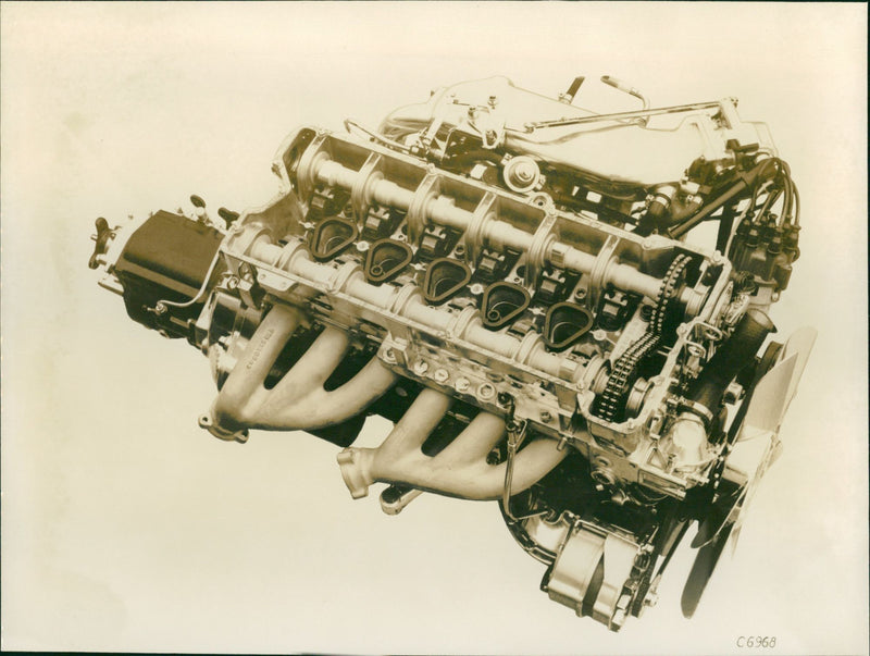 1972 Mercedes-Benz 280 E Engine - Vintage Photograph